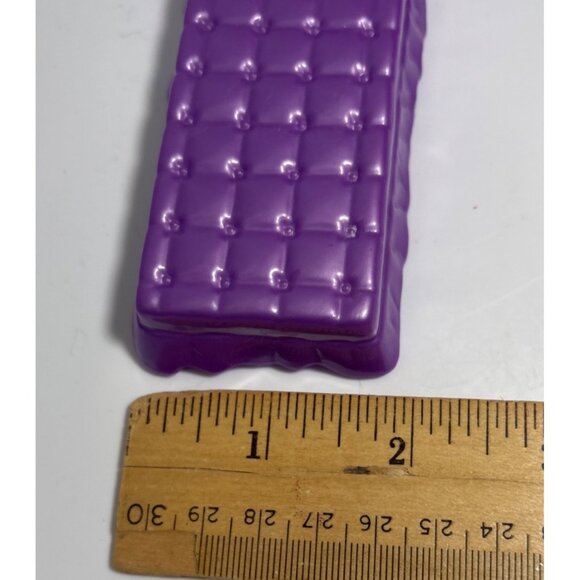 Miniature Vintage Purple Doll Bed Plastic Bedframe 3.5" - Picture 2 of 6